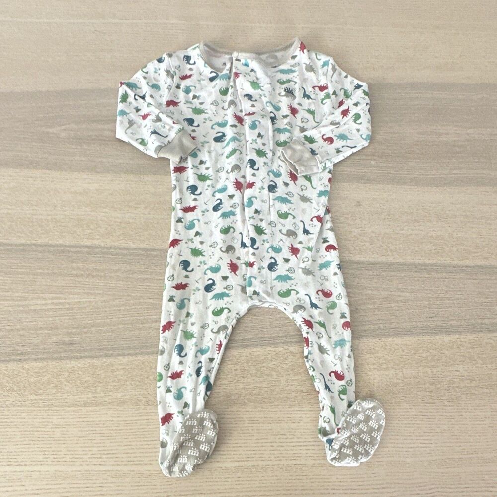 Magnetic Me 9-12 Month Cotton Jersey Footed One Piece Magnetic Dino Sleeper baby